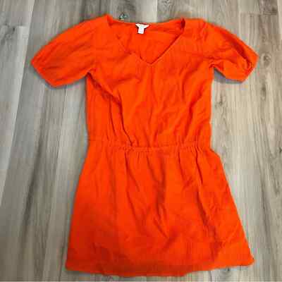 J. Crew M Gauzy Orange Dress-image