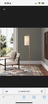 For sale Joss and Main corner floor lamp with marble base.-image