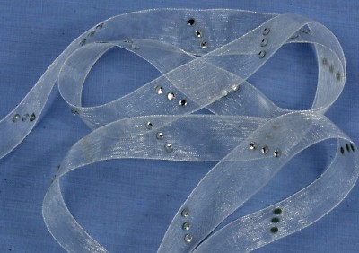 16mm White Organza Diamante Braid (per metre)-image