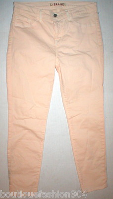New J Brand Jeans Sherbert Pastel Slim Skinny 30 Mid Rise Womens Orange Crop -image