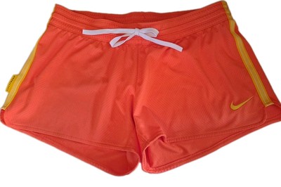Nike Livestrong Dri-Fit Shorts Orange Yellow Mid Rise Unlined Size Large Womens-image