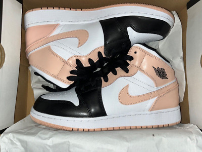 Air Jordan 1 MID (GS) White/Arctic Orange Black-image