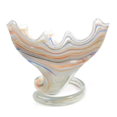 Vintage SOONER Mid-Century Murano Style Glass Trumpet Vase 10