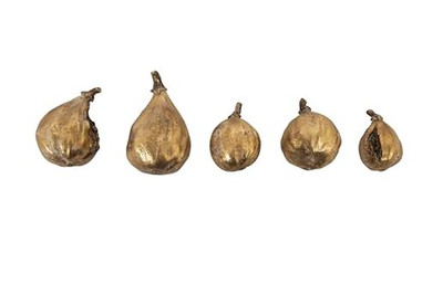 Creative Co-Op Resin Figs with Gold Finish (Set of 5 Pieces) -image