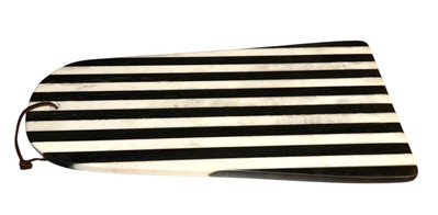 Creative Co-Op Marble Stripe Cutting Board Cheese Board Black And White -image