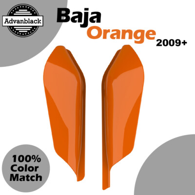 Baja Orange Mid Frame Air Deflectors Heat Shield Trim Covers For 2009+ Harley-image