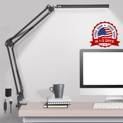 Lampara De Escritorio Luz LED Lectura Lámpara Mesa Para Oficina Y Casa Hogar NEW-image