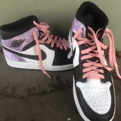 Size 10 - Air Jordan 1 Mid Black - Bleached coral white-image