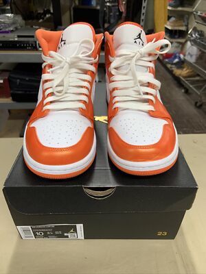 Nike Air Jordan 1 Mid Satin Electro Orange Metallic Retro DM3531-800 Size 10-image