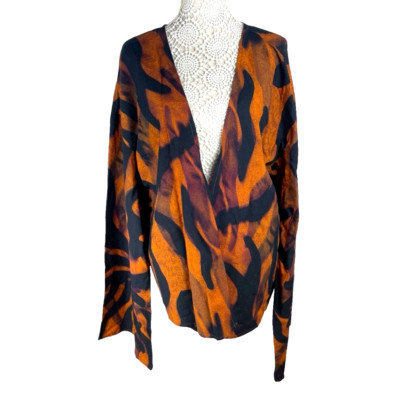 Windeson Open Jacket Orange & Black Lightweight Flared Sleeve Women’s UK Size 16-image