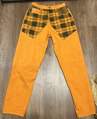 Vintage 1990's SLICK Orange Denim Mid-Rise Grunge Jeans 31w X 34l Euc Rare Read-image