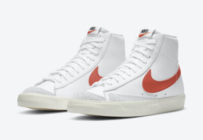 NIKE BLAZER MID 77 VNTG WHITE MANTRA ORANGE SHOES MENS SZ US9-12 AIR FORCE DUNK-image