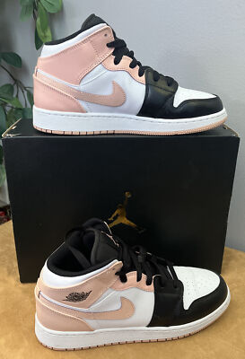 Big Kid's Jordan 1 Mid White/Arctic Orange-Black (554725 133) - 6.5-image