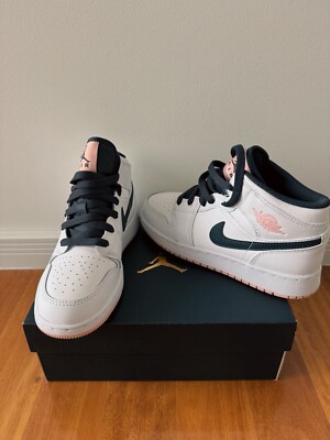 Nike Air Jordan 1 Mid GS White Arctic Orange-image