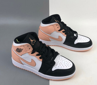 Nike Air Jordan 1 Mid Arctic Atmosphere High Low 554725 133 Women Sz 8-  GS 6.5Y-image