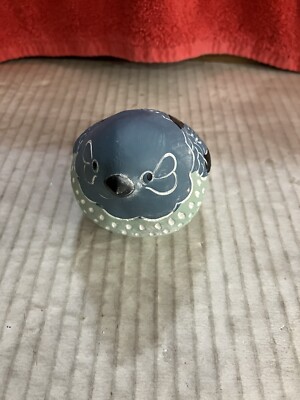 Creative Co-Op Hand Painted Stoneware Blue & Green Bird Figurine DWK-image
