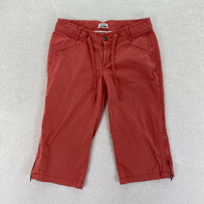 Dockers Womens Sz 10 Mid Rise Curvy Salmon Orange Lightweight Cotton Capri Pants-image