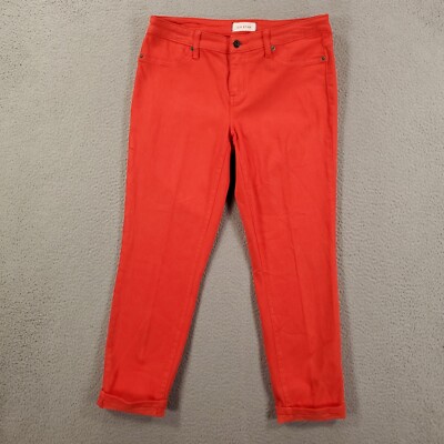 Orange Womens Capri Pants Size 30 Cuffed Stretchy 32x25 Cropped Lila Ryan-image