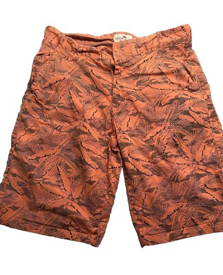 DITCH PLAINS by RICKY SINGH Stretch Orange Retro FLAT-FRONT Chino Shorts Sz 32-image