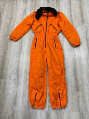Womens ski suit overalls MCM Size 2 Color Orange-image