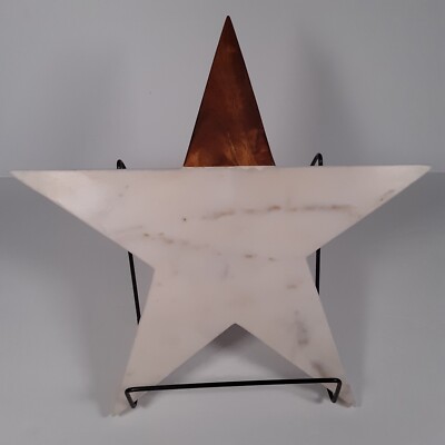 Wood & Marble Cheese Charcuterie Board Star-shaped VG Creative Co-Op Texas -image