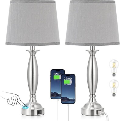 2x Lamparas De Mesa Luces Elegante Modernas Para Sala Dormitorio Cocina Nuevo-image