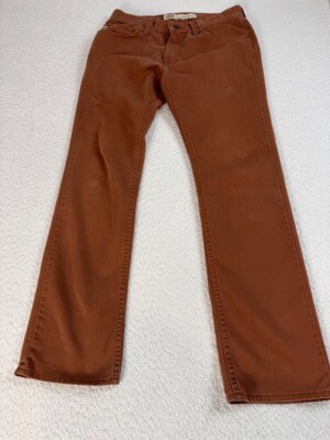 Vans Men Cotton Blend Mid Rise Straight Leg Zip Fly Orange V56 Standard Jeans 30-image