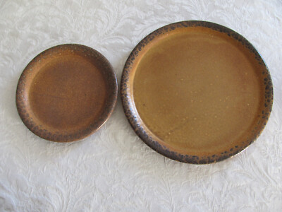 McCoy Canyon Mesa-Brown Mottled Edge-1 Dinner & 1 Salad Plates 7 1/4