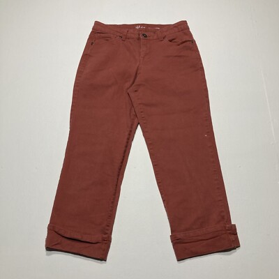Women’s Style & Co Orange Mid Rise Curvy Capri Pants Size 6-image