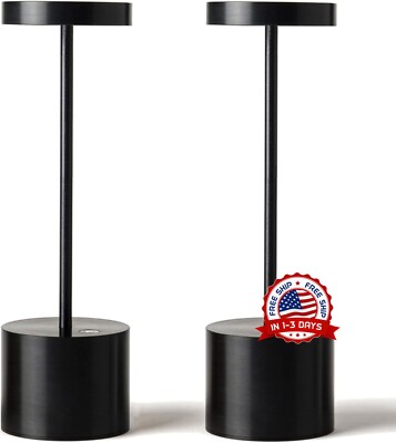 Lámpara de mesa inalámbrica LED, lámpara de escritorio con batería recargable US-image