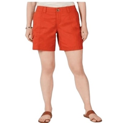 NWT STYLE & CO SHORT MID RISE COMFORT WAIST SIZE 6 IN BRICK ORANGE.-image