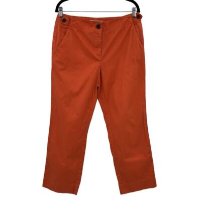 Talbots Orange Relaxed Mid-Rise Chino Pants Size 6-image