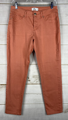 Royalty WannaBettaButt Jeans Womens 8 Orange Tapered Leg Stretch Denim Mid Rise-image