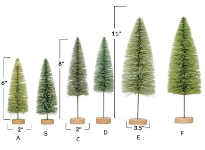 Creative Co-Op Green Bottle Brush Christmas Tree Pick One 6