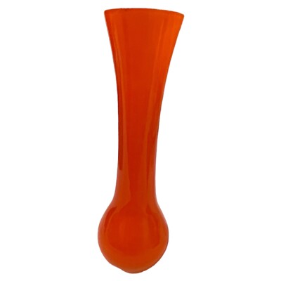 Vintage Glass Vase Retro Orange Decor Mid Century Modern Flower Holder-image