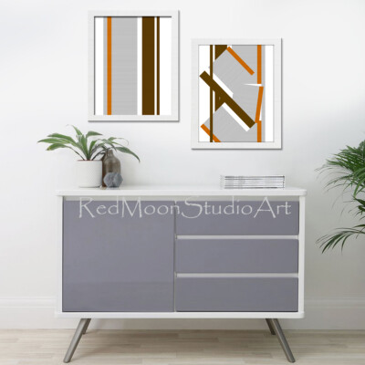 32x20 Set of (2) 16x20 Modern Abstract Art Print Mid -Style - US Artist-image