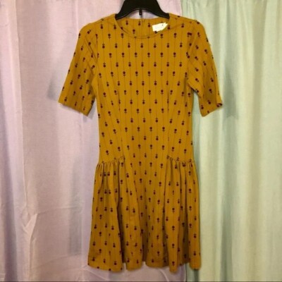 Molly Bracken orange floral dress formfitting size small-image