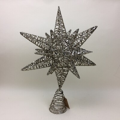 Creative Co-Op Inc. Christmas Tree Topper Gold Glitter 12” Tip To Tip Of Star-image