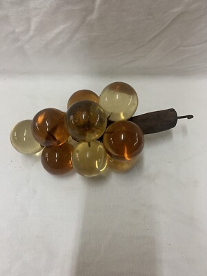 VTG Lucite Acrylic  Orange Grape Cluster Mid Century Modern T-50-image