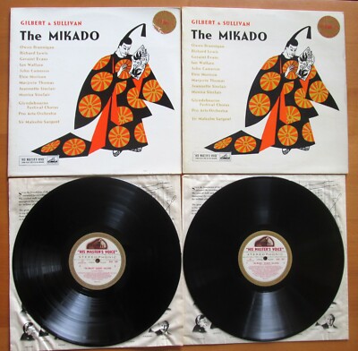 ASD 256-7 ED1 Gilbert & Sullivan The Mikado Sargent 2xLP NEAR MINT HMV 1st W/G-image