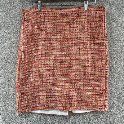Talbots Women's Skirt Size 6 Petite Orange Straight & Pencil Lined-image