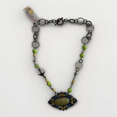 Embellish By Creative Co Op 19” Necklace Alloy Copper & Resin Agate New-image