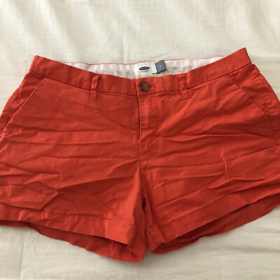 Old Navy Chino Shorts Coral Cotton Blend Womens Size 4-image