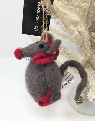 Creative Co-Op Mouse Christmas Ornament 3.5