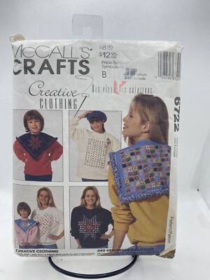 McCalls Crafts Creative Clothing Pattern 6722 Snip Technique Patch Collar -image
