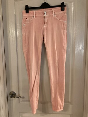 hudson jeans womens Sz 28 slim straight Leg  stretch mid rise Orange Tangerine-image