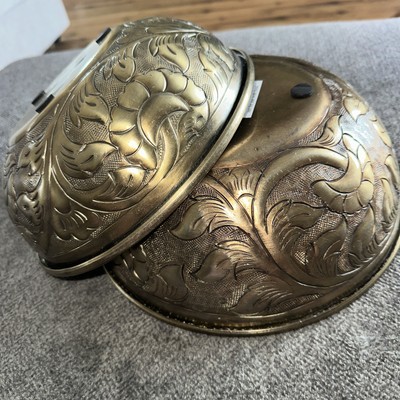 Creative Co-Op Round Floral Metal Bowl, 9” and 10