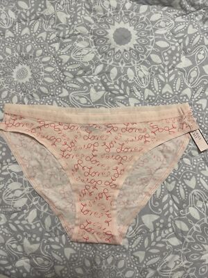 VICTORIA'S SECRET Stretch Cotton love Logo Bikini Panty Peach color Large-image