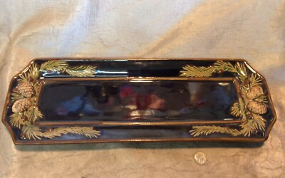 Creative Co Op Ceramic 15-1/4” X 5-1/4” Pinecone Food Safe Tray-image
