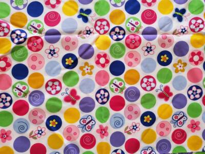 LOLLIPOP DROP FABRIC BUTTERFLIES FLOWERS SPRINGS CREATIVE CP30006-image